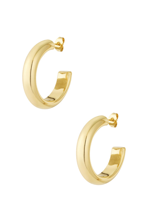 Irregular Shape Hoop Earrings – Silver-Tone Steel