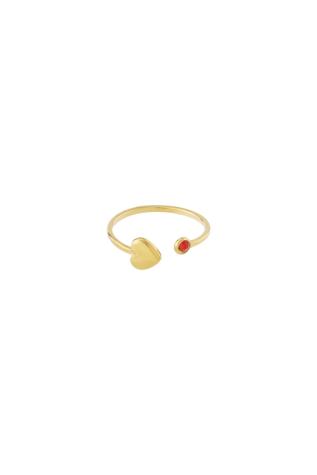 Elegant 14K Gold Plated Heart Ring - All Fit