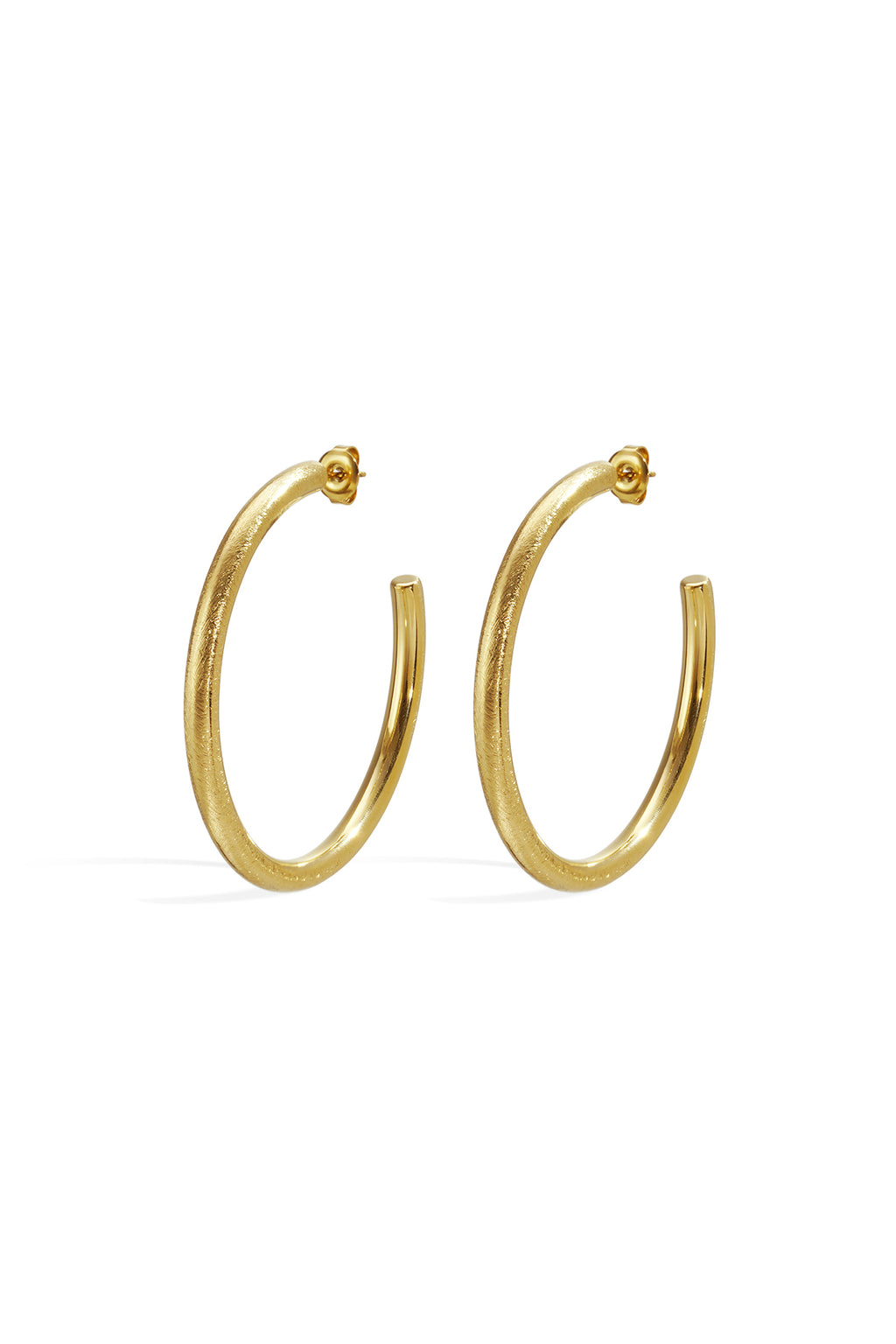 Circle Hoop Earrings – Gold-Plated Steel