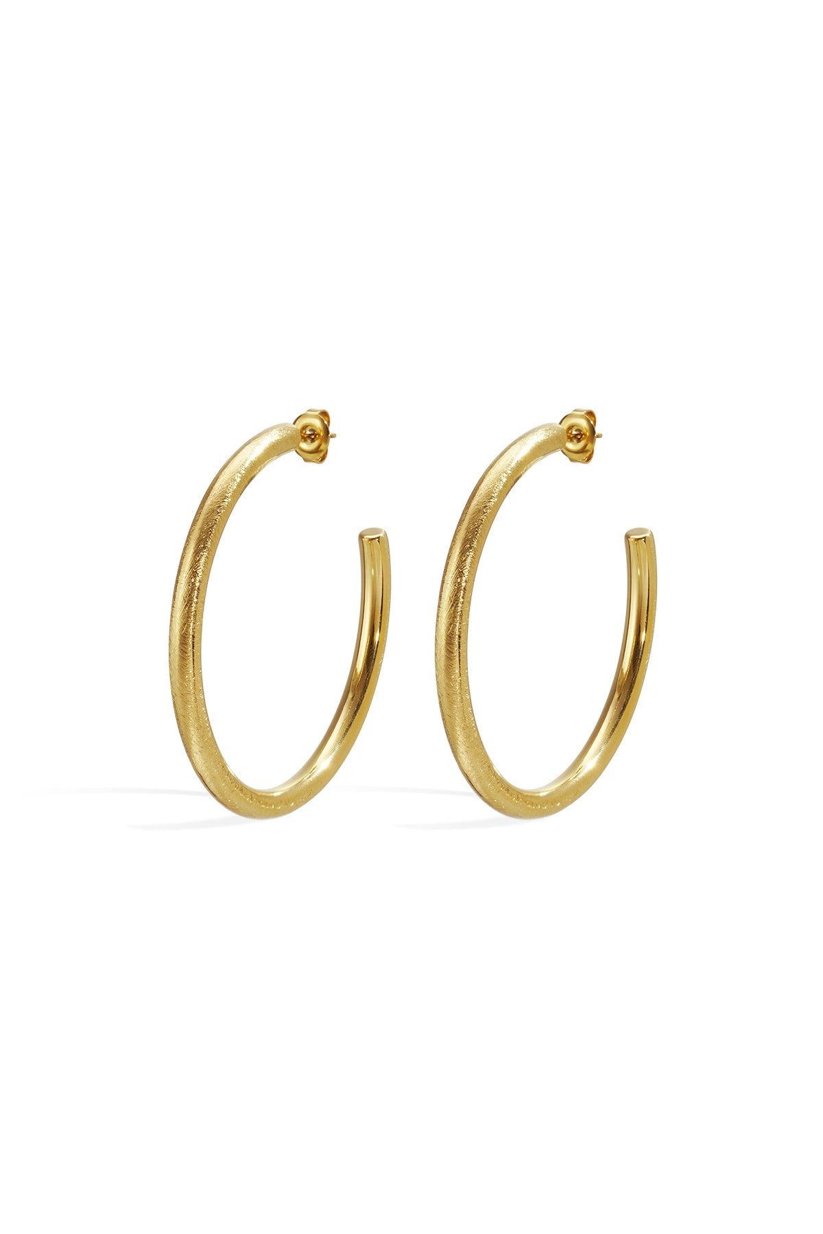 Circle Hoop Earrings – Gold-Plated Steel