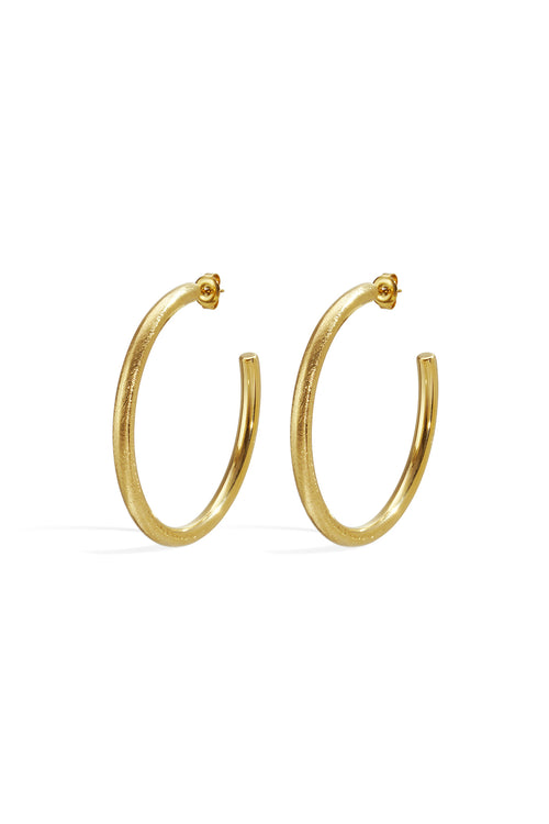 Circle Hoop Earrings – Gold-Plated Steel