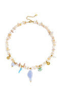 Elegant Off-White Beaded Necklace for Summer Vacations