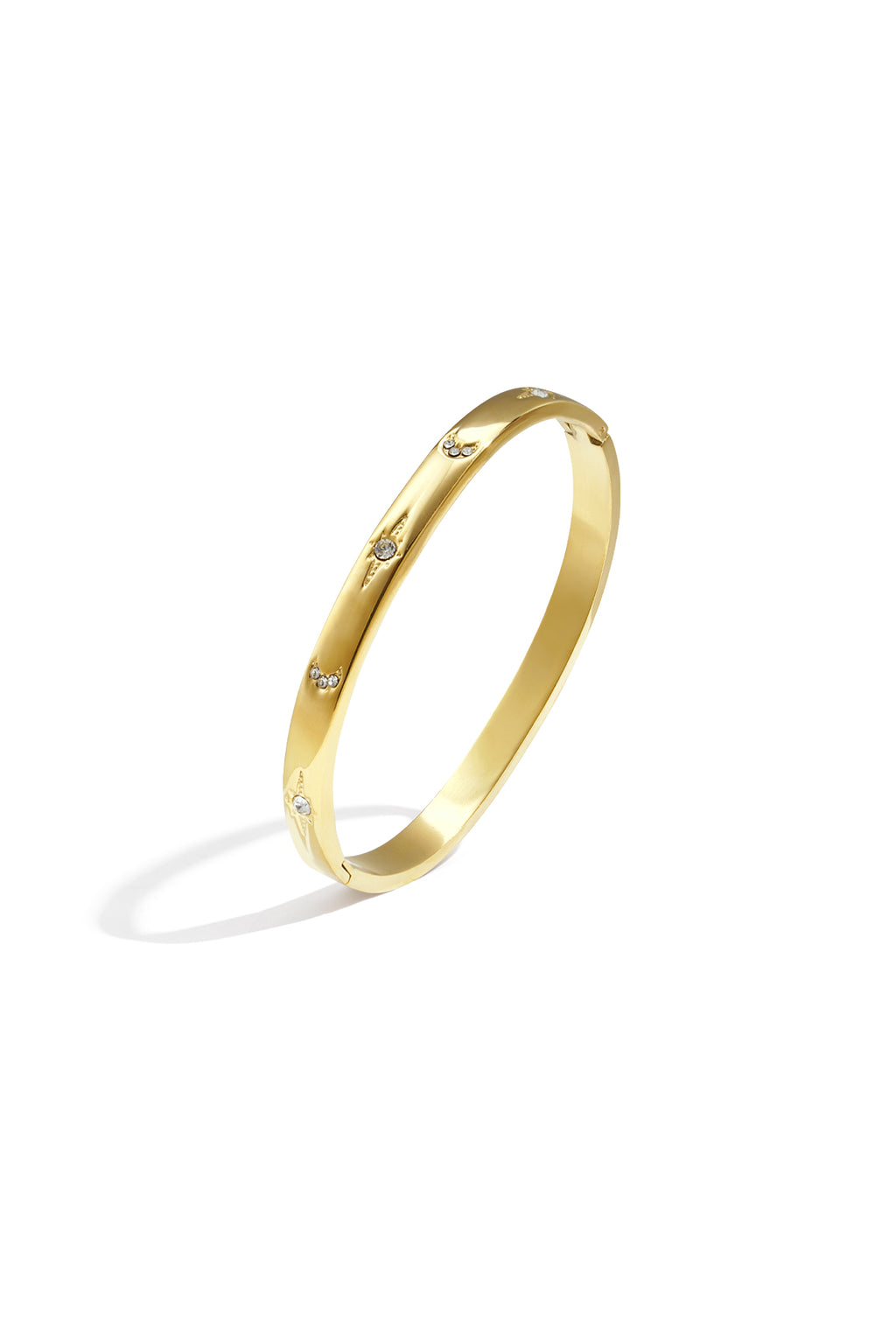 Polka Dots Bangle – Gold-Plated Steel & Rhinestones
