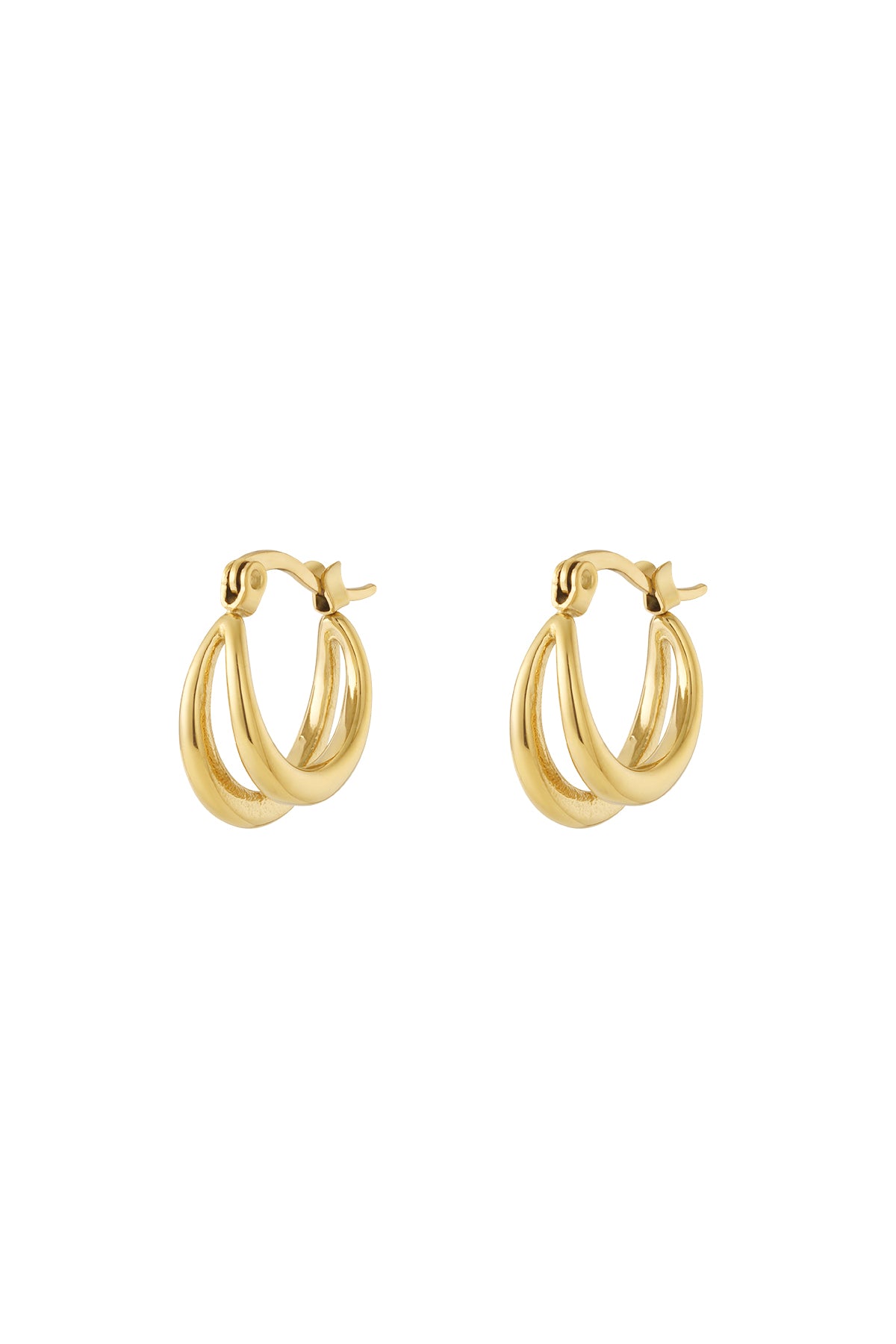 Irregular Shape Hoop Earrings – Gold-Plated Steel