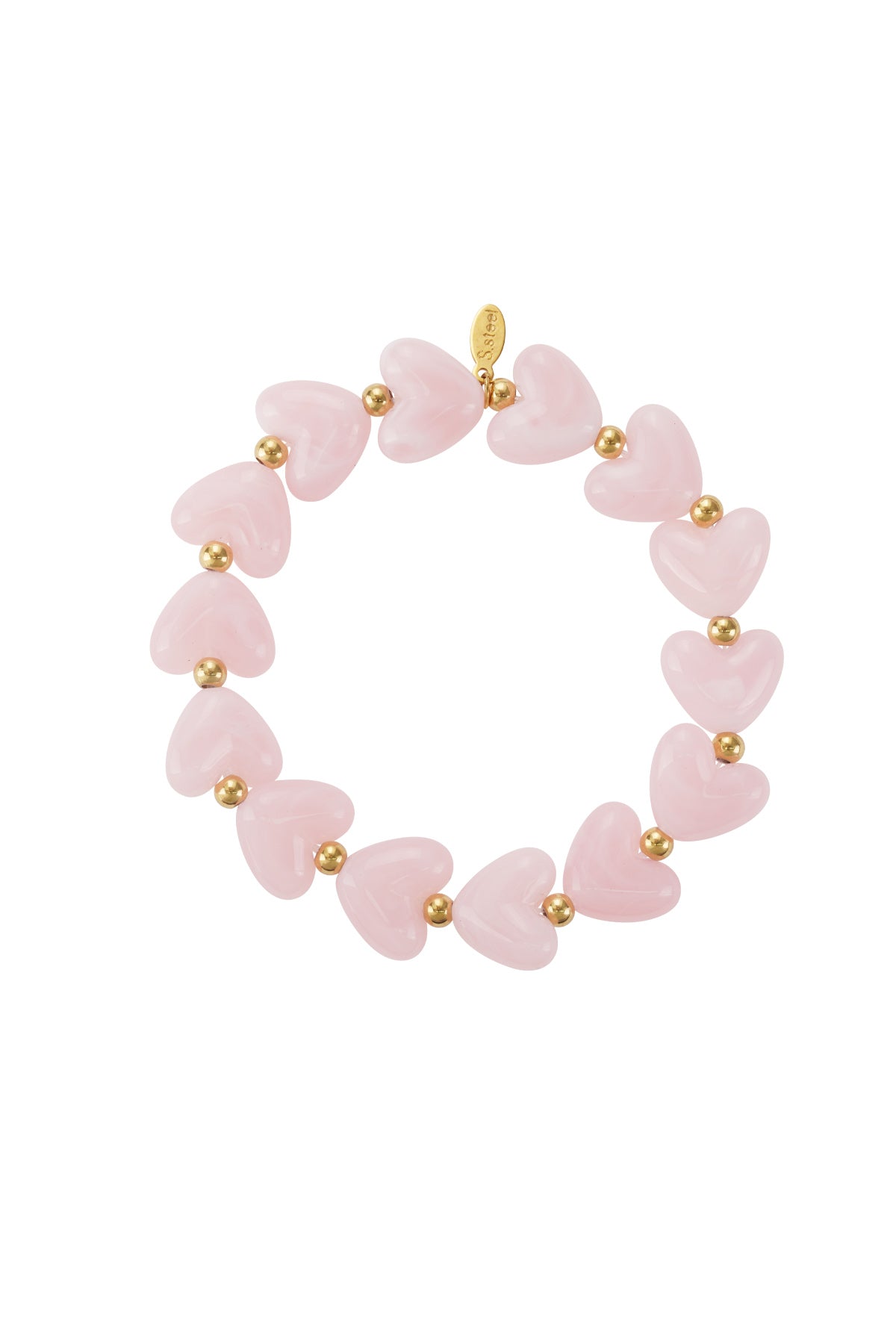 Perlenarmband Herz aus Acryl, elastisch