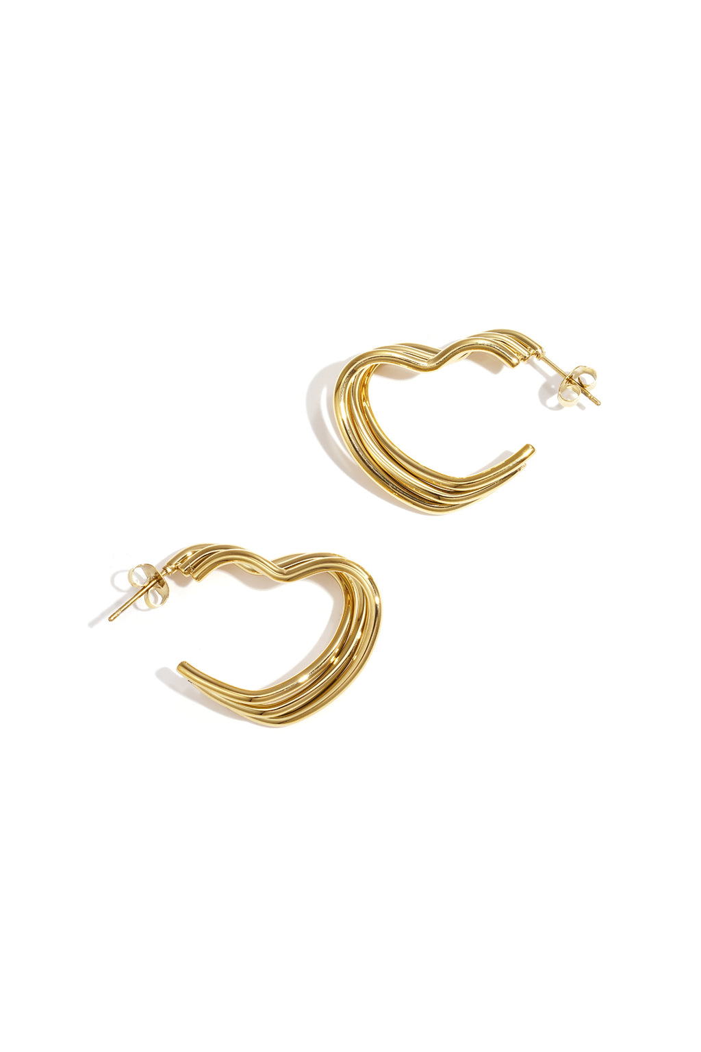 Heart Hoop Earrings – Gold-Plated Steel