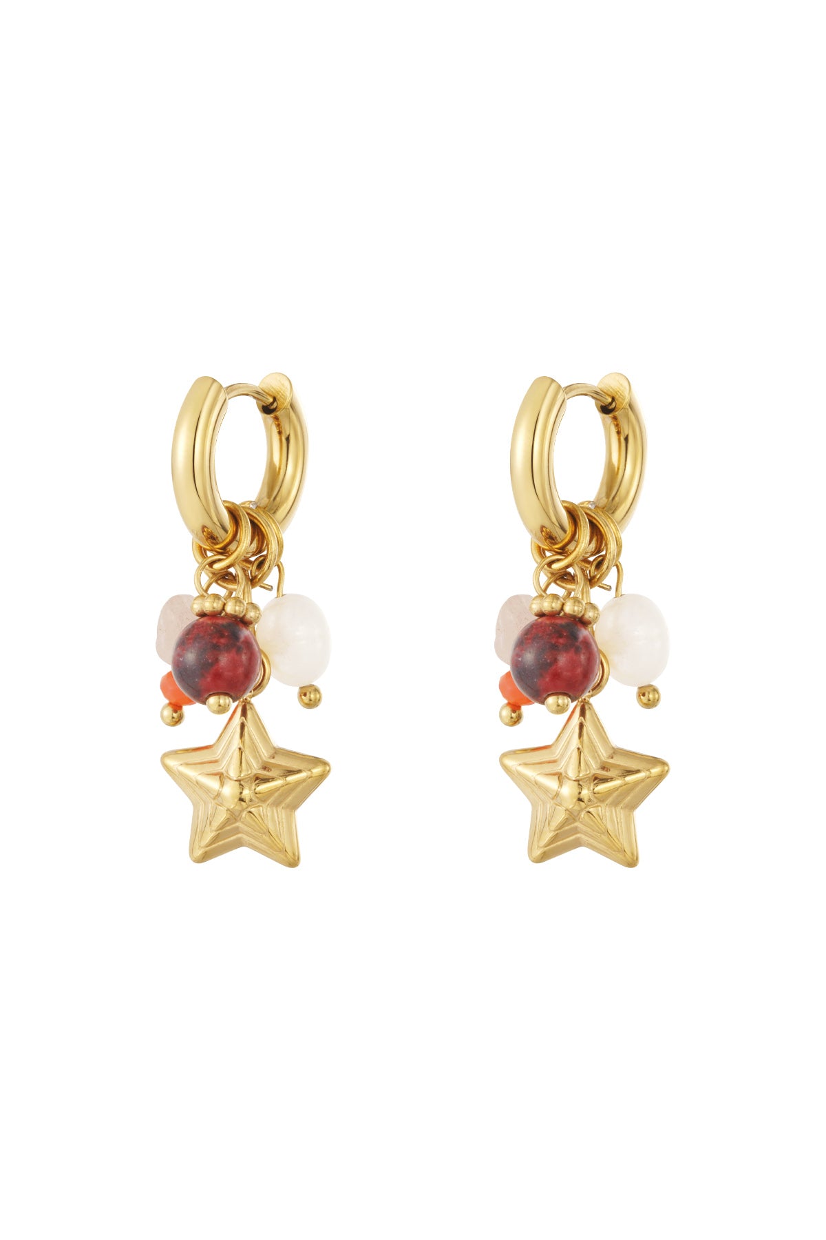 Star Drop Earrings – Gold-Plated Steel