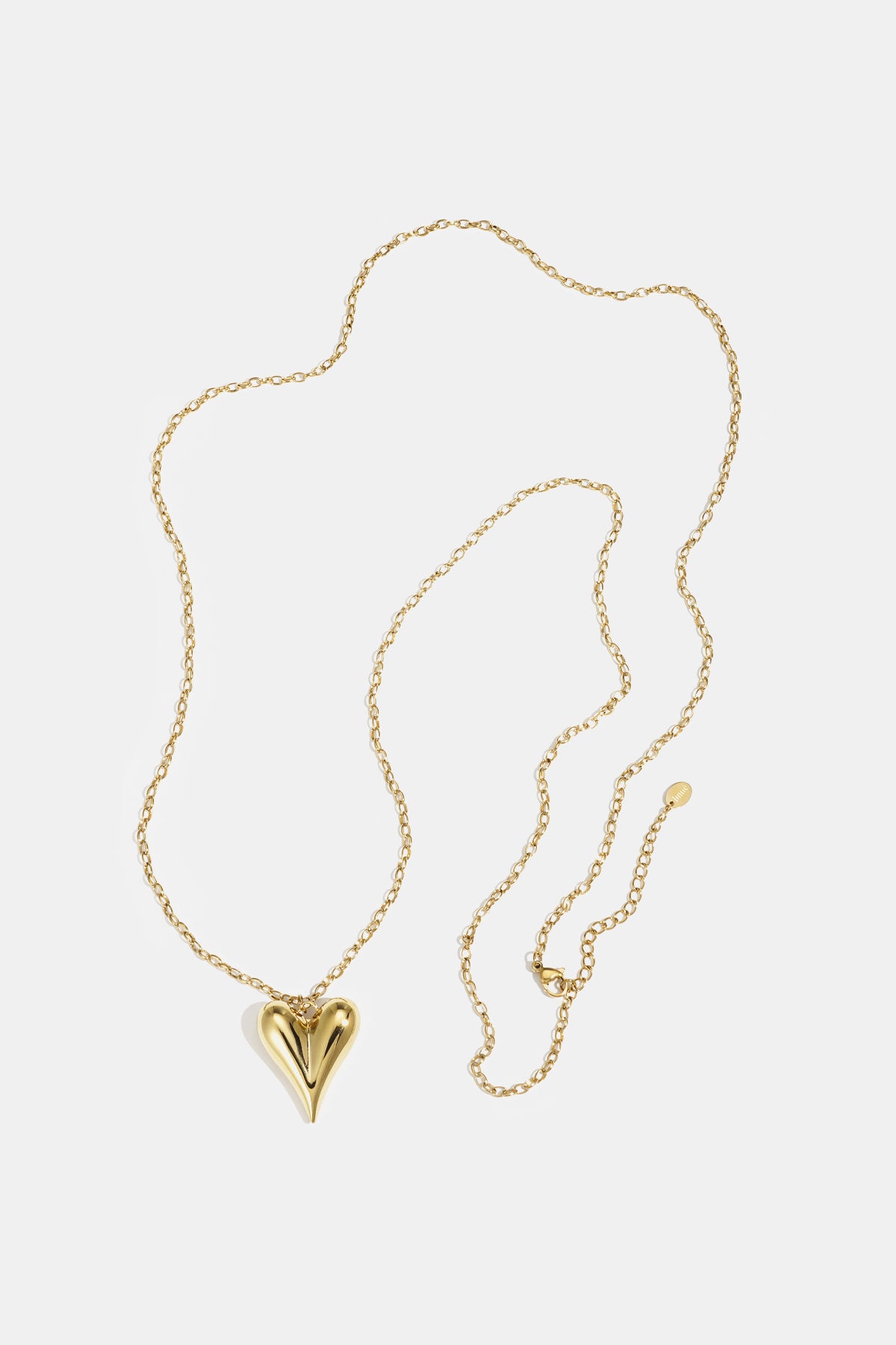 Heart Long Necklace – Gold-Plated Steel