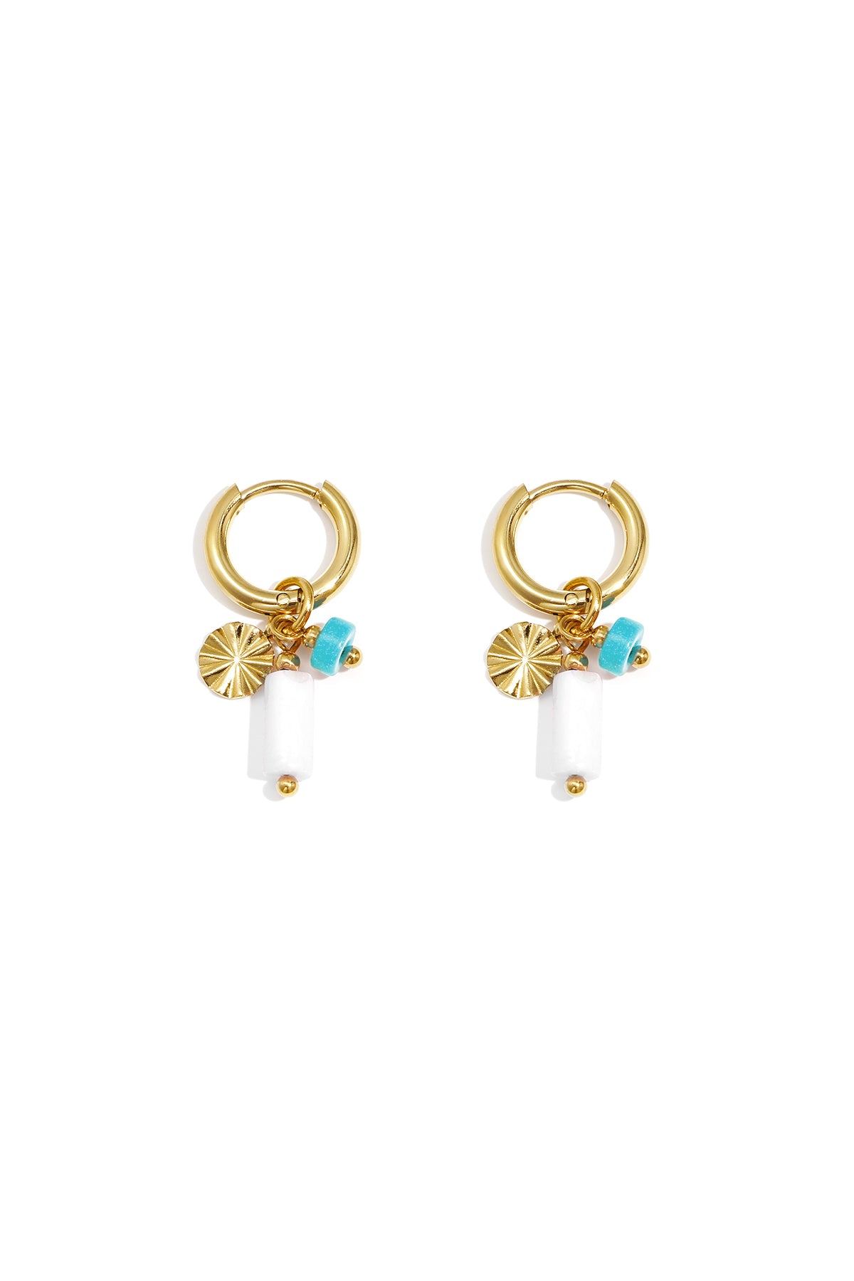 Irregular Shape Drop Earrings – Pink Steel & Stone