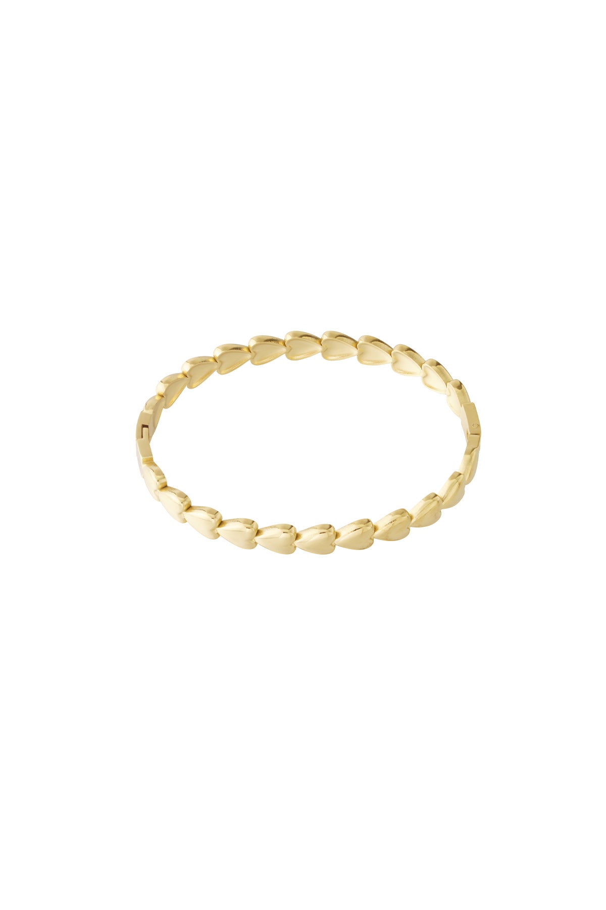 Heart Bangle – Gold-Plated Steel