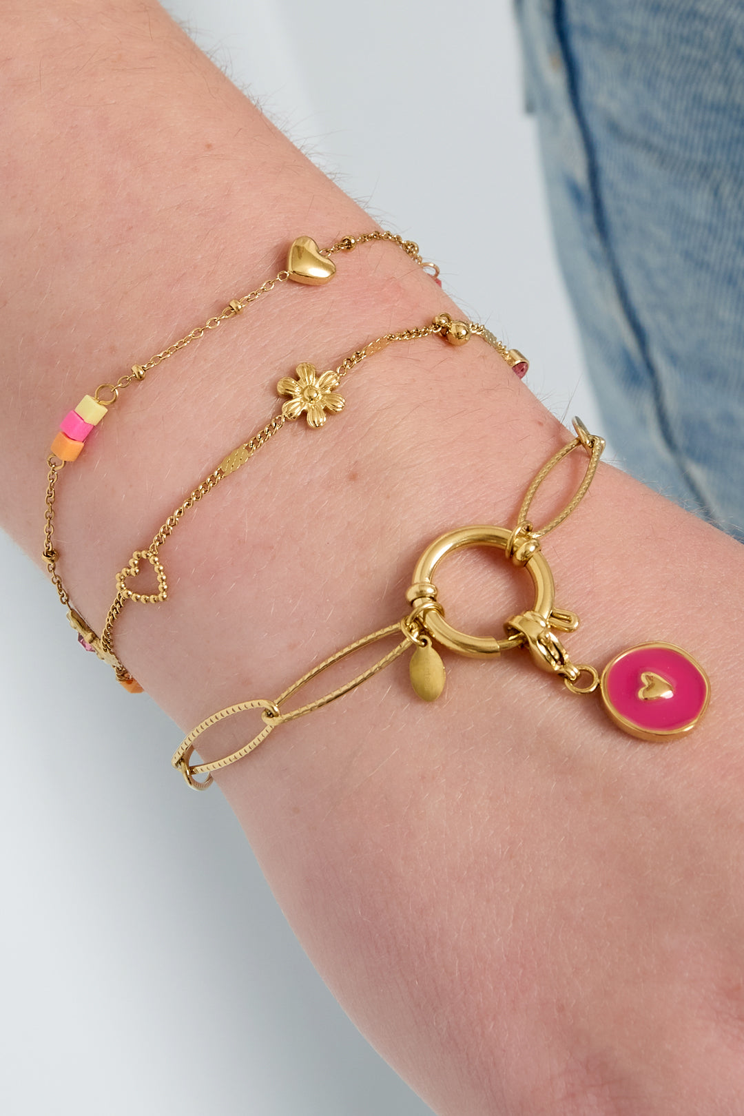 Stainless Steel Charm Bracelets Flower Daily