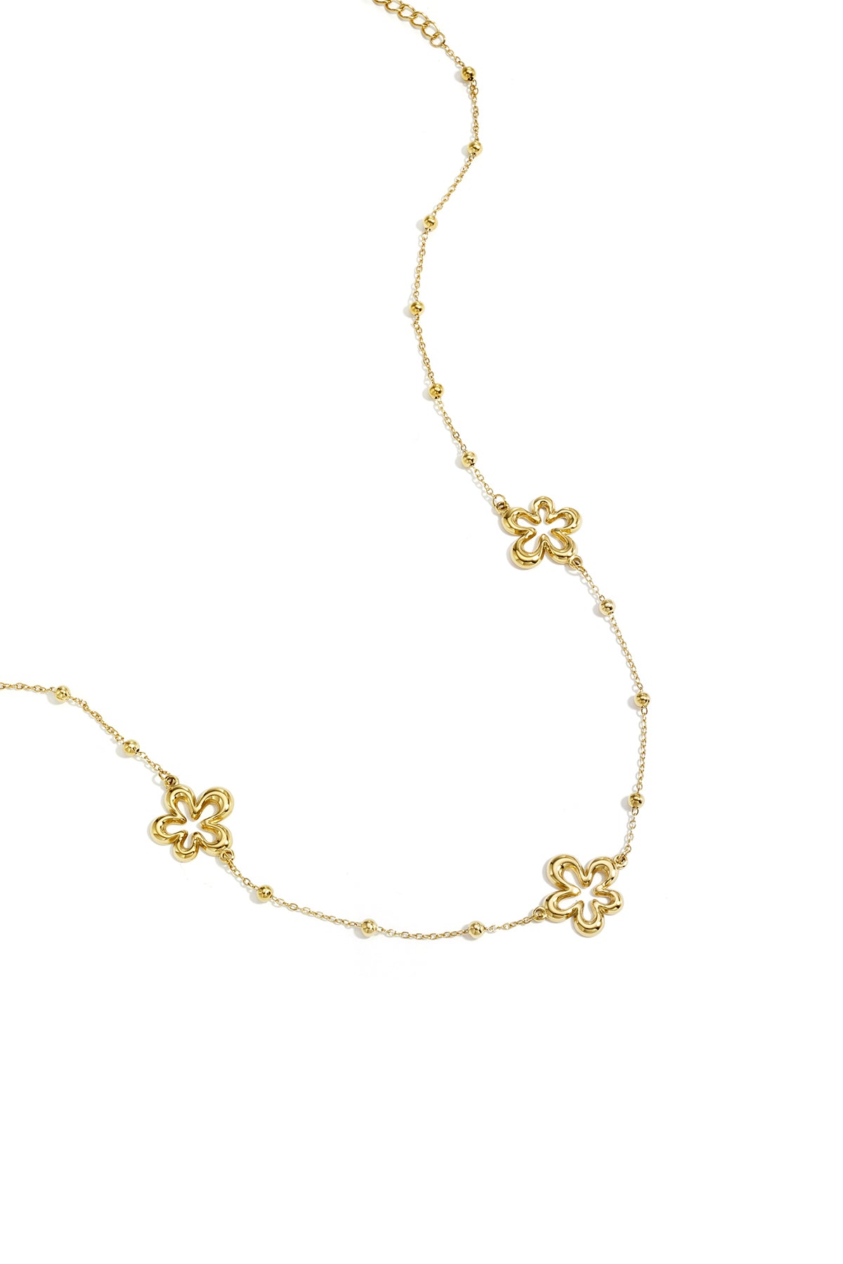 Flower Pendant Necklace – Gold-Plated Steel