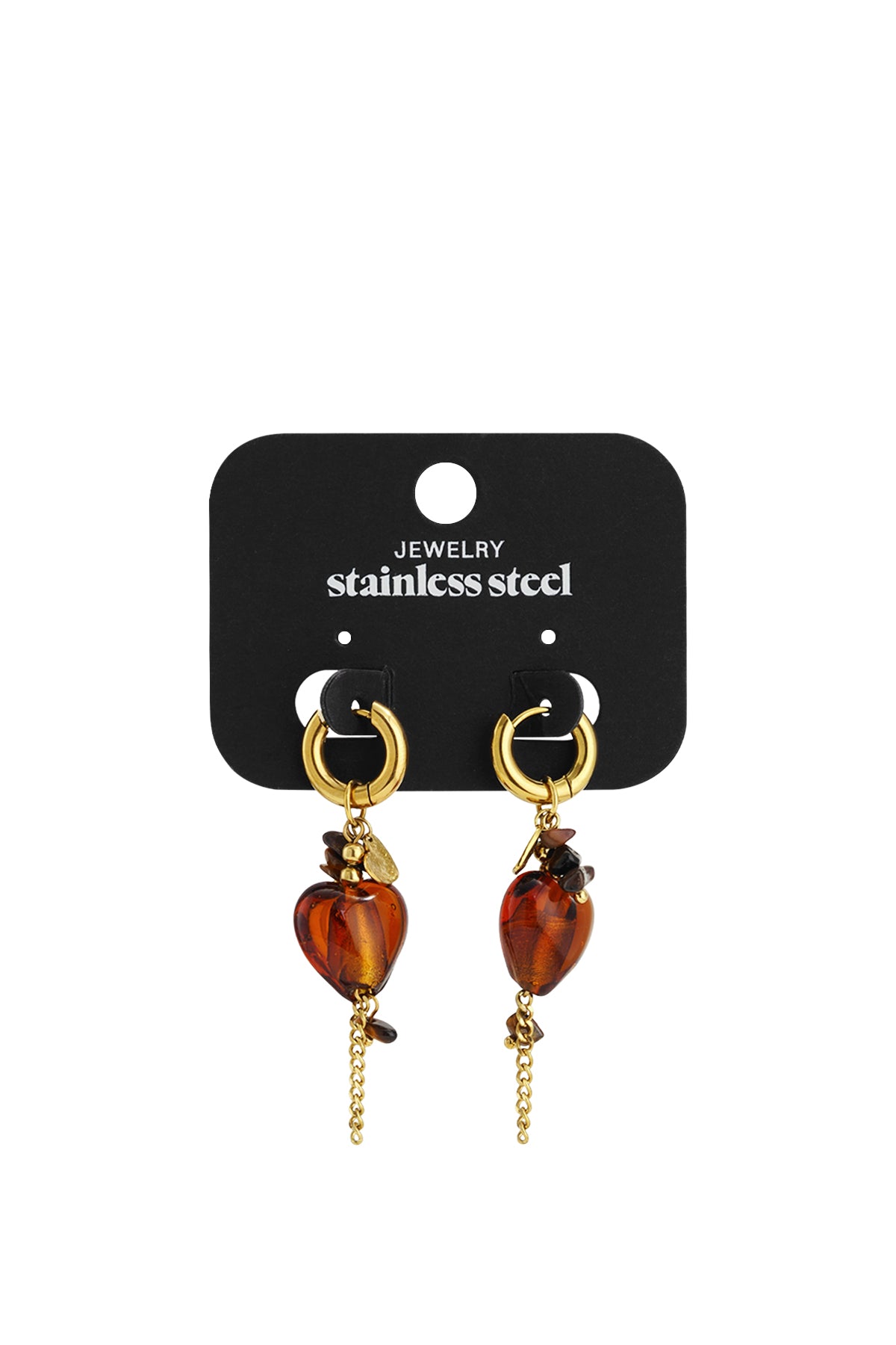 Stainless Steel Drop Earrings Heart Daily Simple Series Women's jewelry