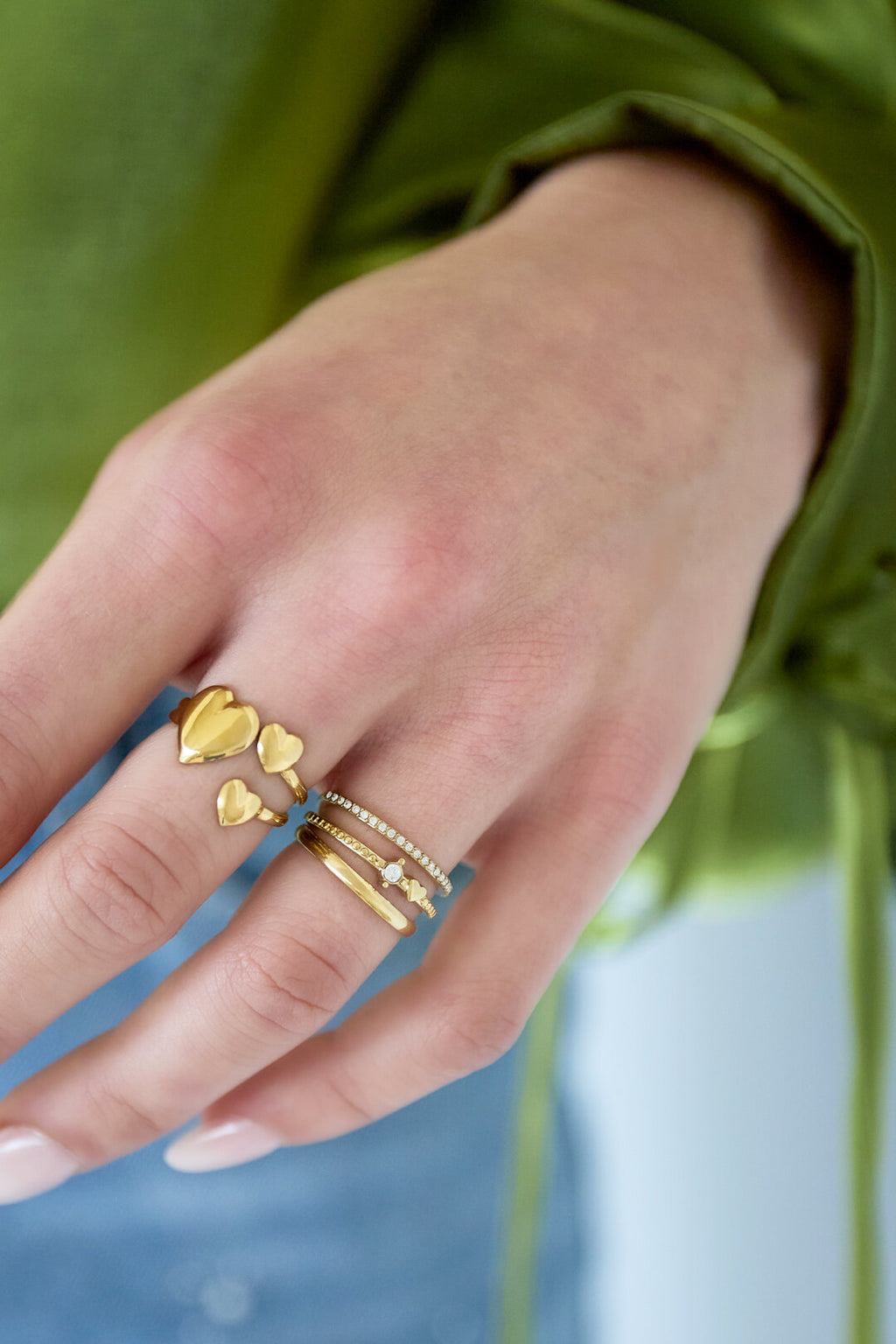 Elegant Minimalist Rhinestone Ring - Adjustable & Stylish