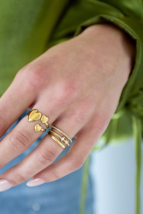 Elegant Minimalist Rhinestone Ring - Adjustable & Stylish