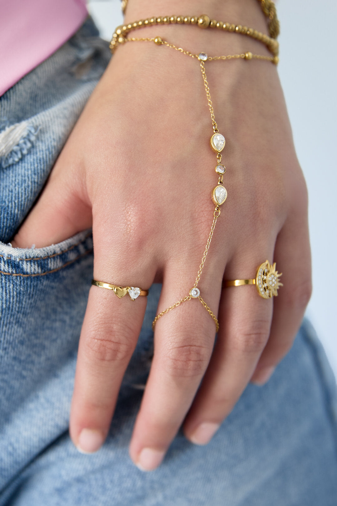 Elegant Gold Heart Adjustable Ring for Everyday Wear