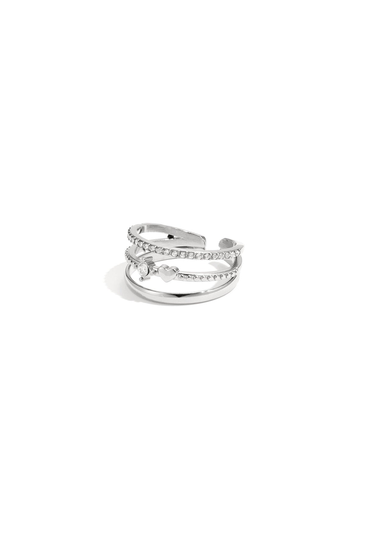 Elegant Minimalist Rhinestone Ring - Adjustable & Stylish