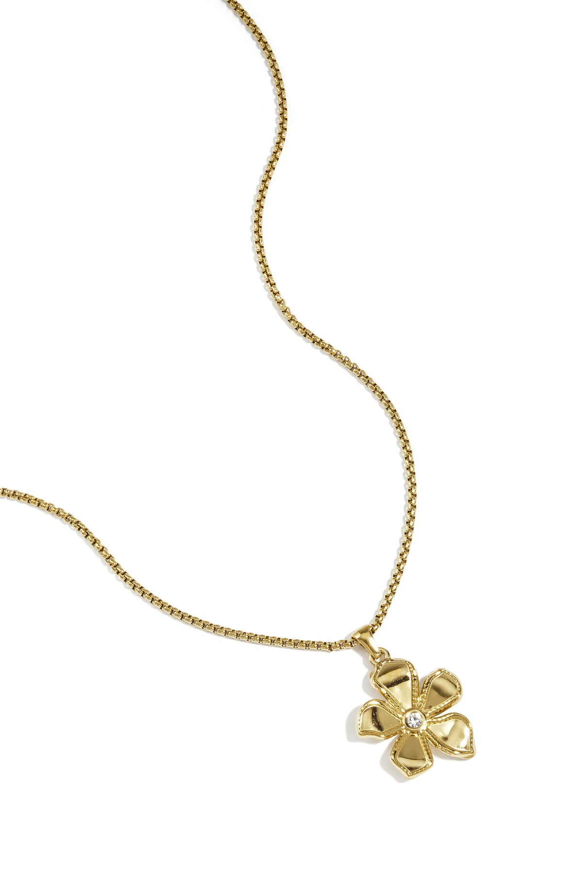 Elegant Gold-Color Flower Pendant Necklace for Everyday Wear