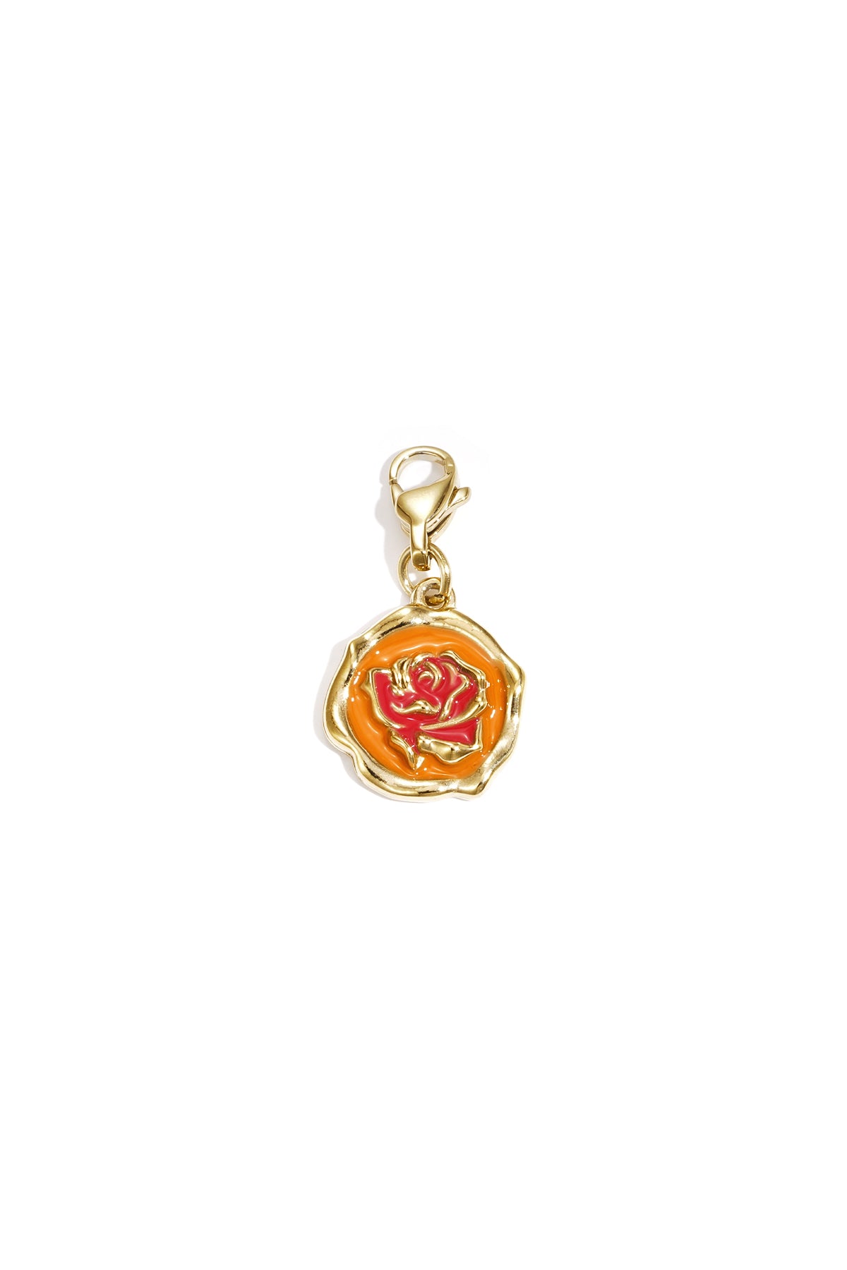 Flower Jewellery Charm – Orange Steel & Enamel