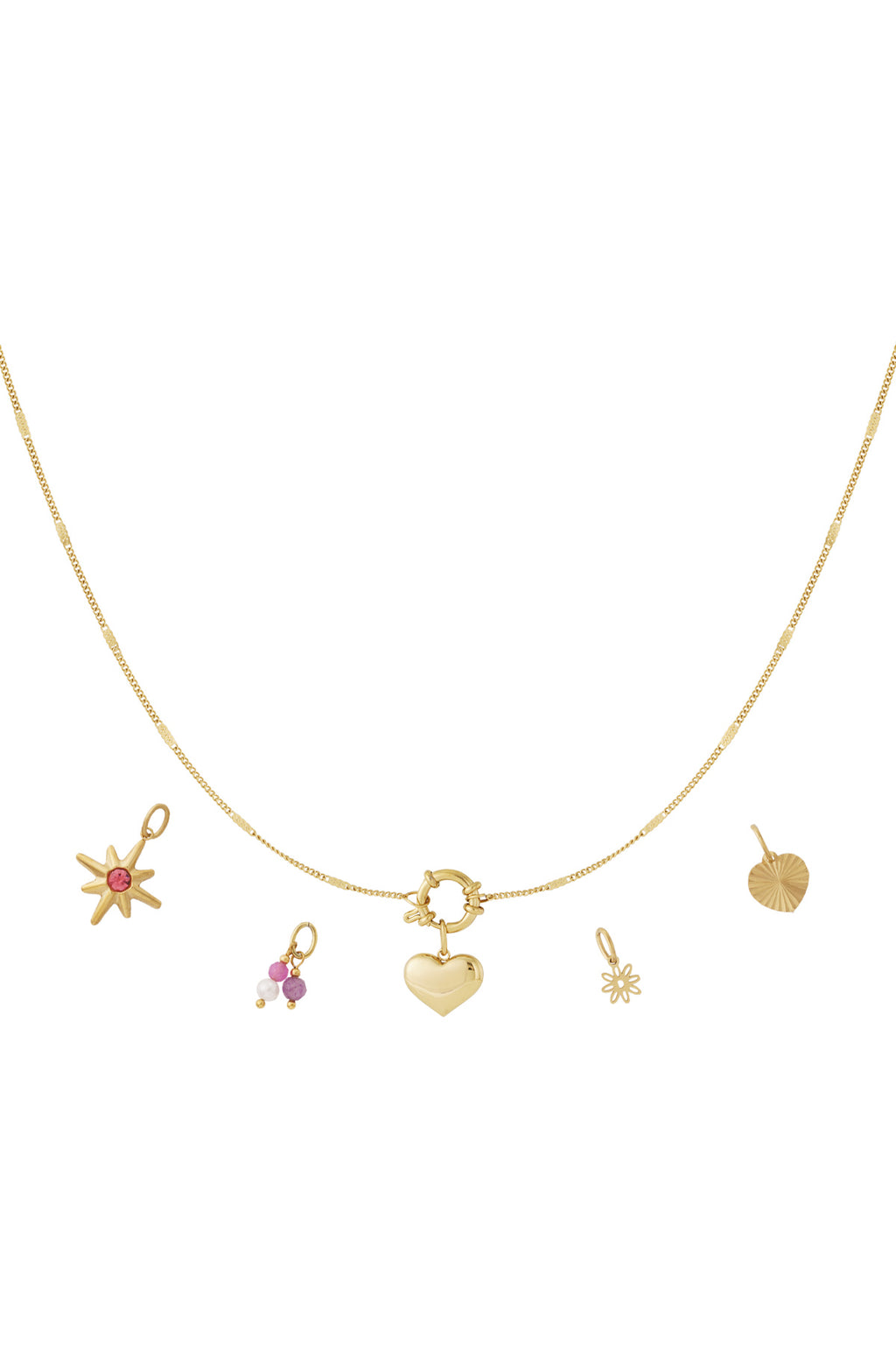 Heart Pendant Necklace – Gold-Plated Steel