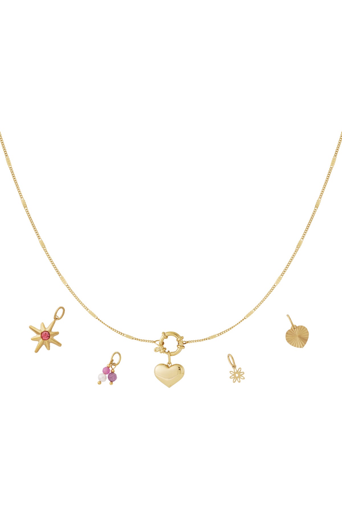 Heart Pendant Necklace – Gold-Plated Steel