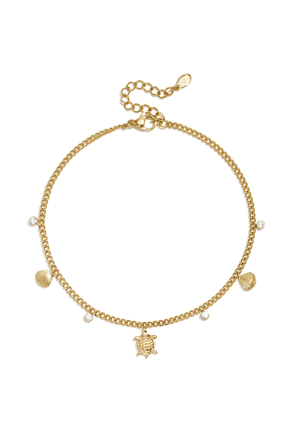 Beach-themed anklet with pearls
