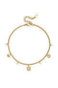 Beach-themed anklet with pearls