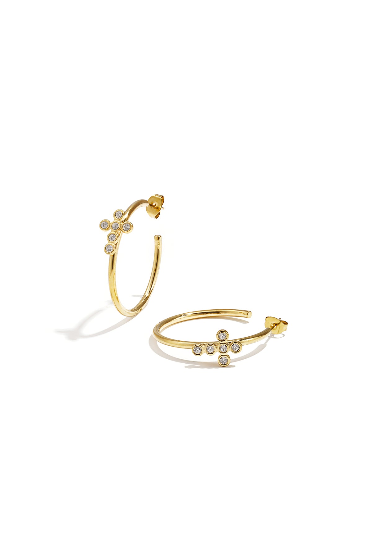 Stainless Steel Hoop Earrings Cross Simple Simple Series Women's jewelry
