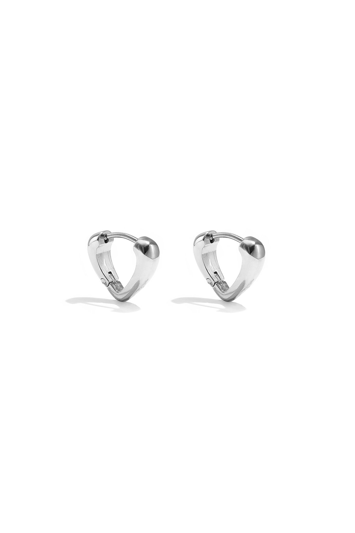 Stainless Steel Hoop Earrings Heart Simple Daily Simple Series Women's jewelry