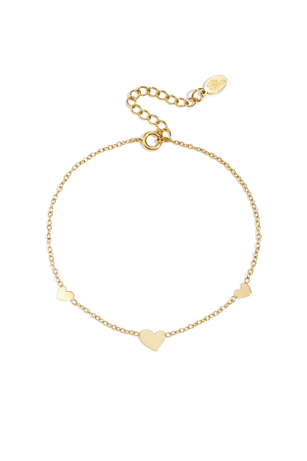 Heart Charm Bracelet – Gold-Plated Steel