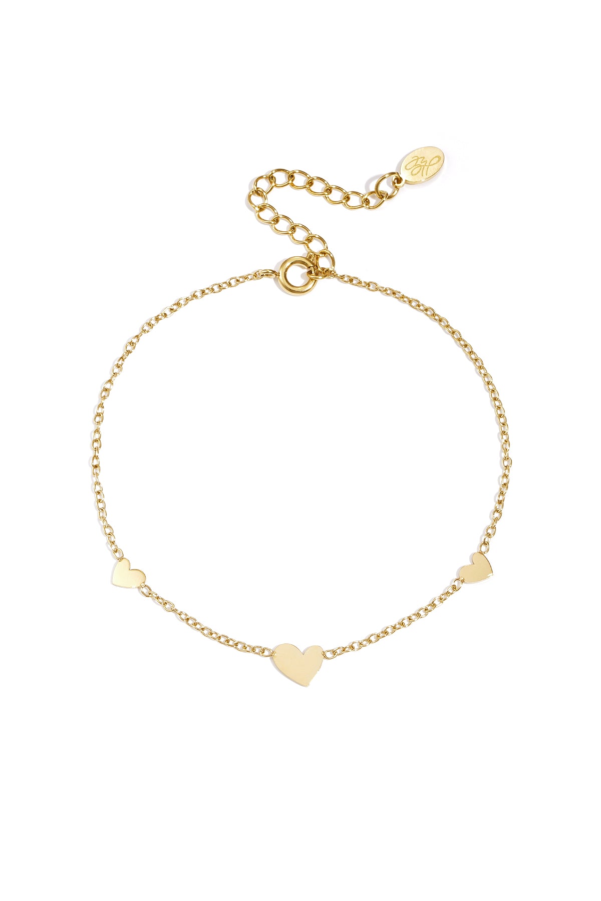 Heart Charm Bracelet – Gold-Plated Steel