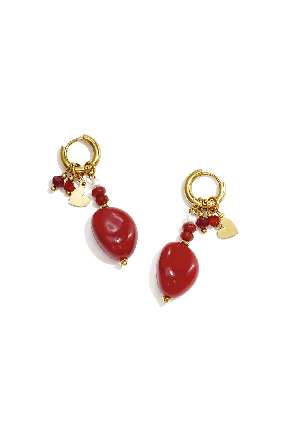 Stainless Steel Beads Earrings Heart Simple Daily Simple Series Women's jewelry