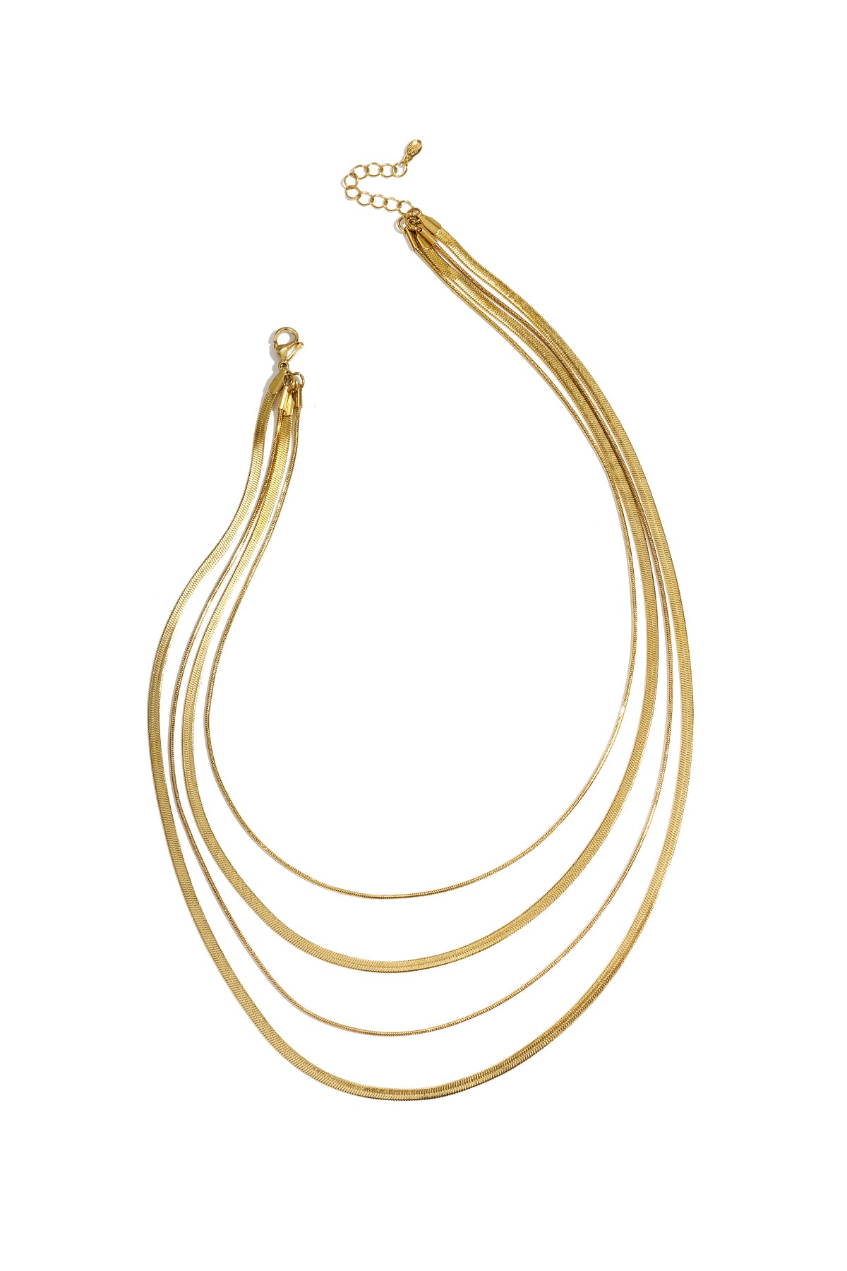 Chain Layered Necklace – Gold-Plated Steel