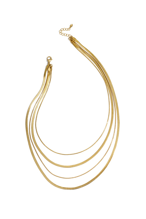 Chain Layered Necklace – Gold-Plated Steel