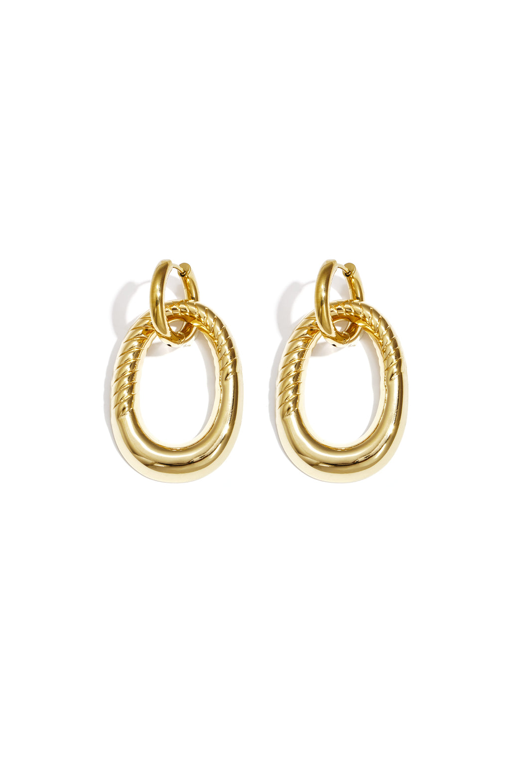 Irregular Shape Drop Earrings – Gold-Plated Steel