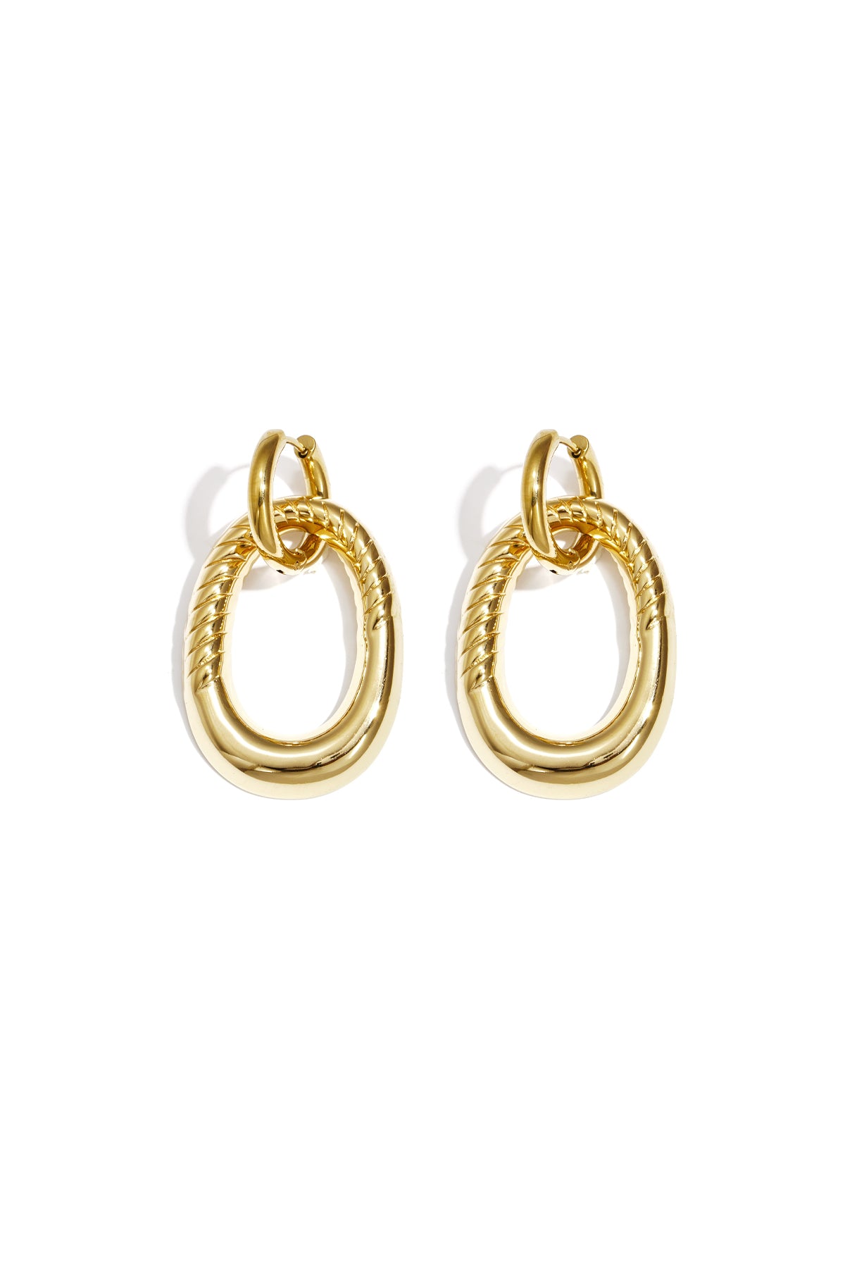 Irregular Shape Drop Earrings – Gold-Plated Steel