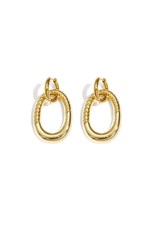 Statement earrings with detailed oval pendant
