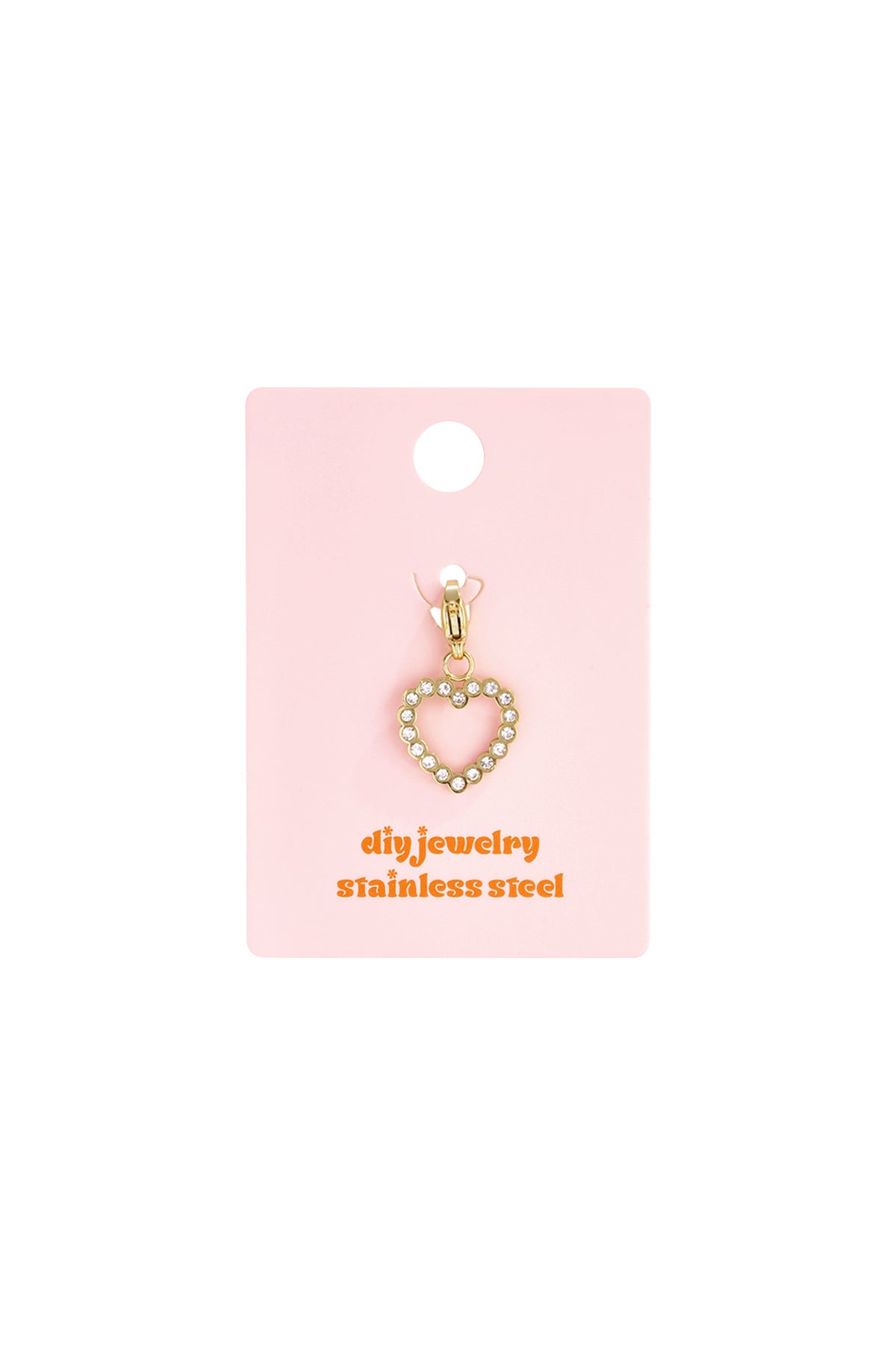 Jewelry charm inlaid empty heart DIY