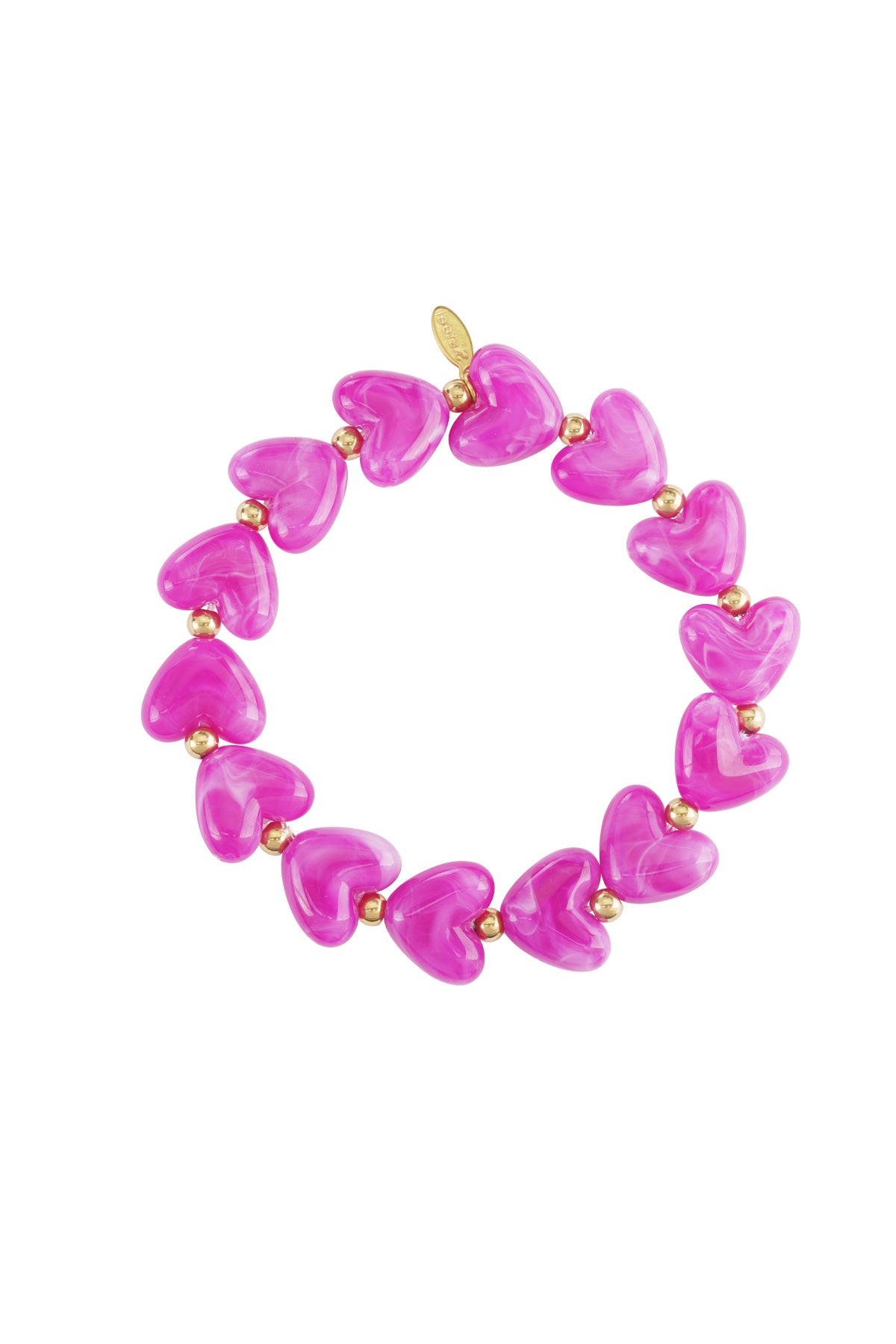 Perlenarmband Herz aus Acryl, elastisch