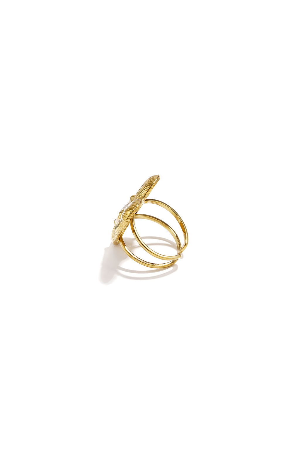14K Gold Plated Stainless Steel Statement Rings Heart Simple Daily Simple Series Women's jewelry