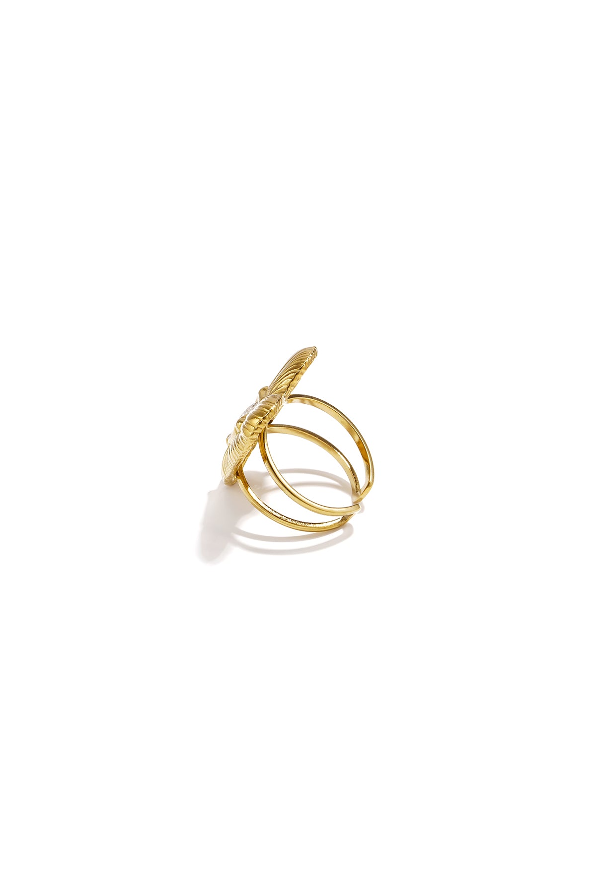 14K Gold Plated Stainless Steel Statement Rings Heart Simple Daily Simple Series Women's jewelry