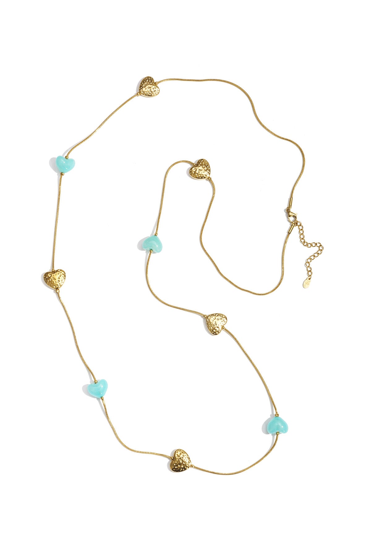 Elegant Long Necklace in Pink, Blue, Mixed Colors