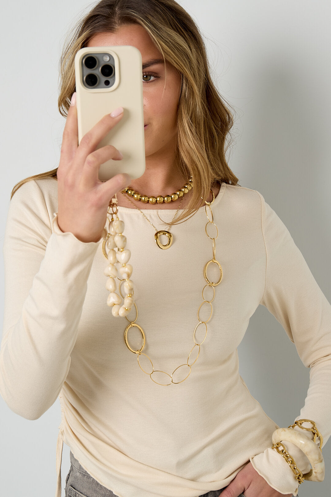 Elegant Gold-Toned Long Necklace for Everyday Glam