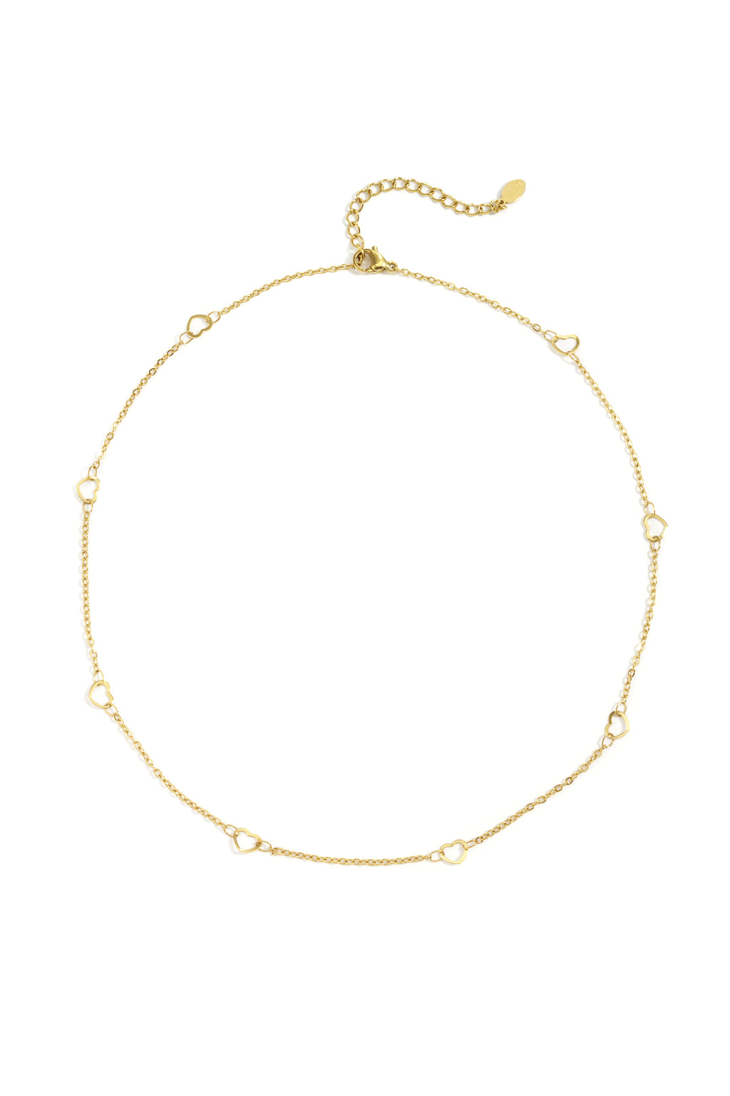 Heart Chain Necklace – Gold-Plated Steel