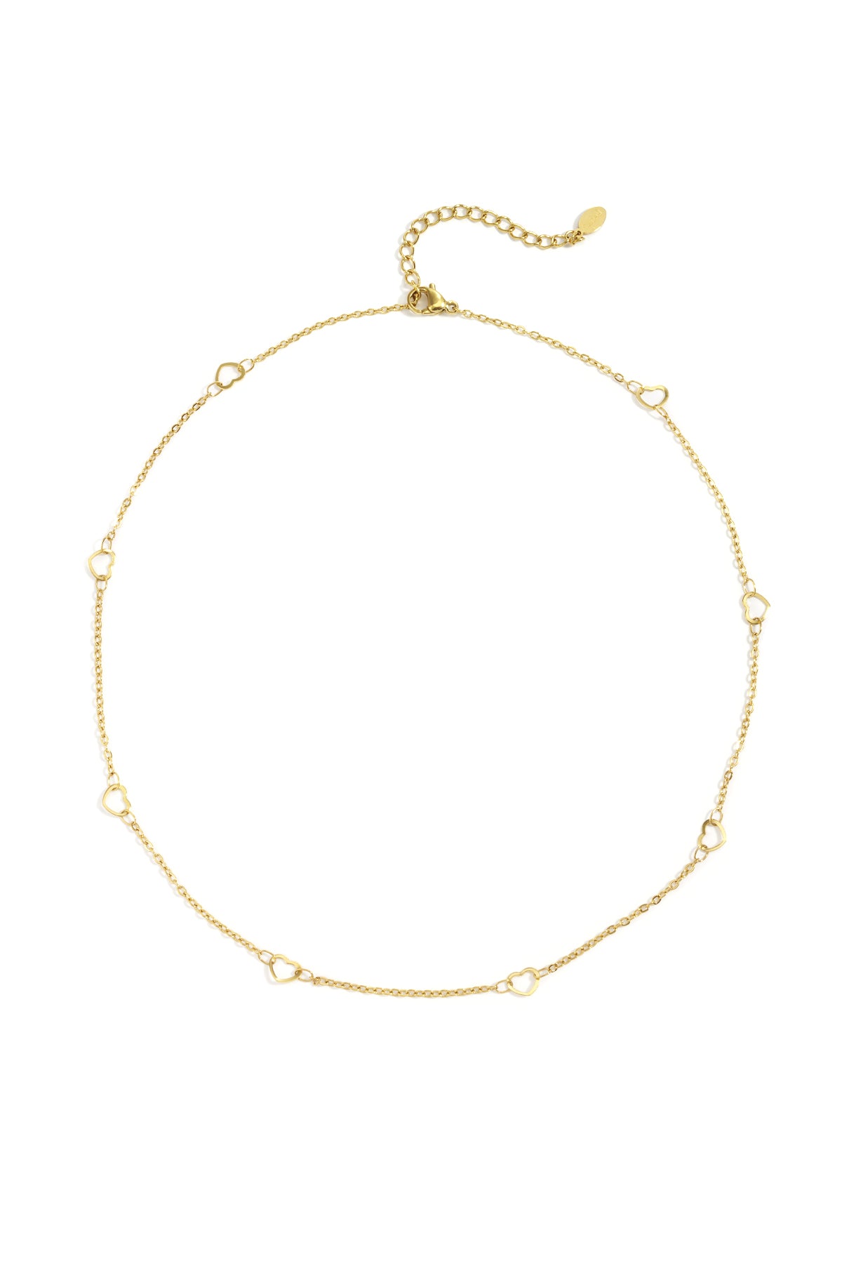 Heart Chain Necklace – Gold-Plated Steel