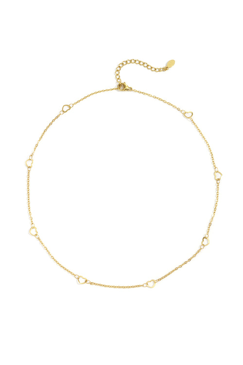 Heart Chain Necklace – Gold-Plated Steel