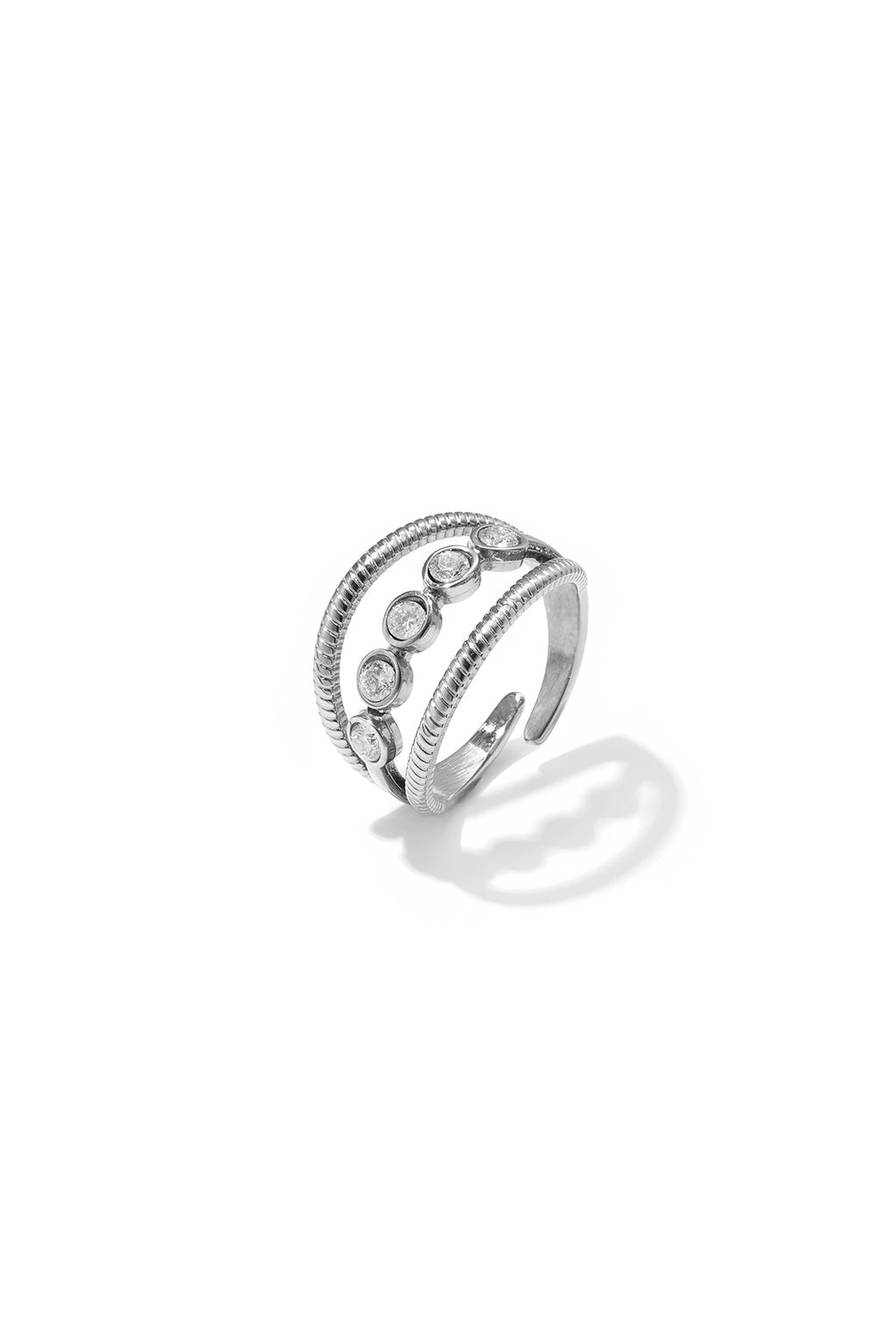 Layered ring with stones