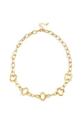 Elegant Gold & Silver Clover Chain Necklace