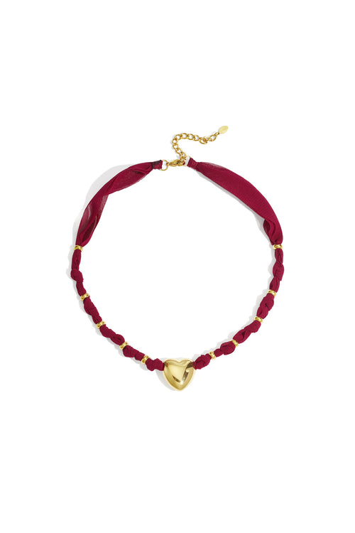Elegant Wine Red & Dark Blue Braided Necklace for Women