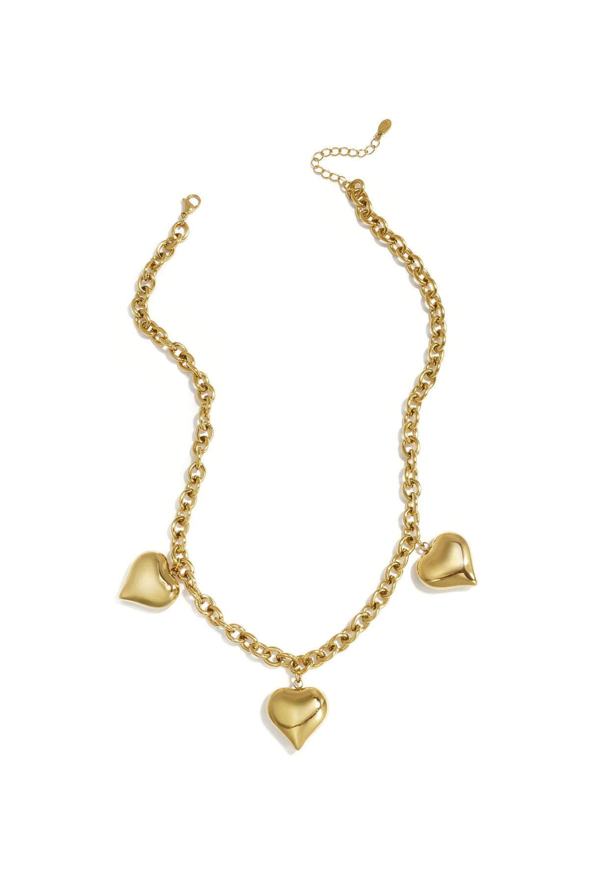 Elegant Gold-Color Heart Pendant Necklace for Women